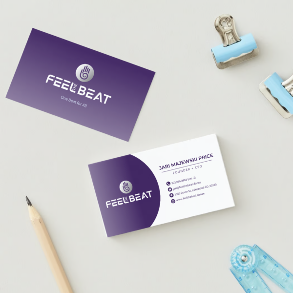 Feel the Beat branding business card design